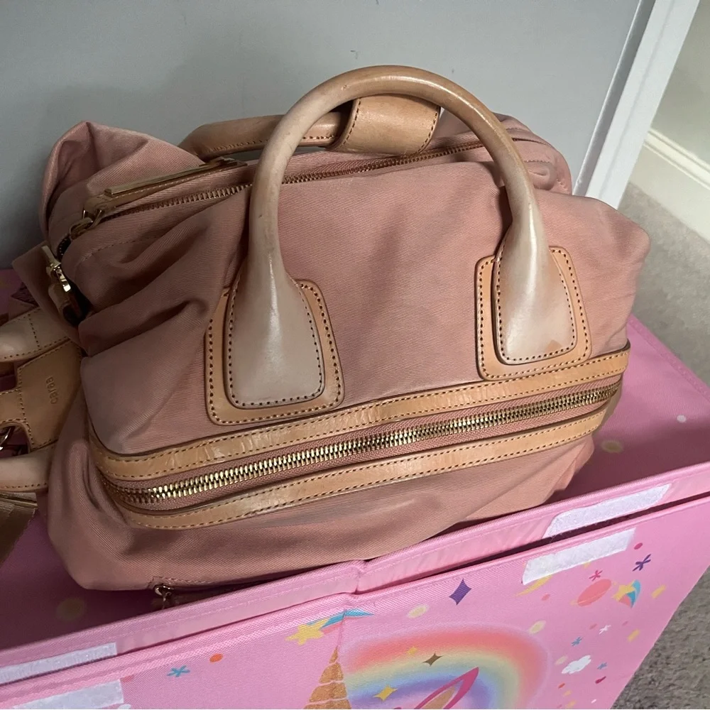 Caraa studio bag small in Vaqueta and blush Italian nylon - Picture 2 of 10
